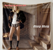 Miu Miu Fireplace Fur Coat Fashion Print Flannel Sofa Throw Blanket IMG_0648
